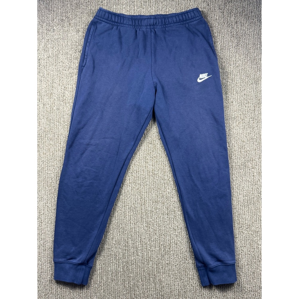 Nike Sportswear Club Fleece Joggers Mens M Sweatpants Pockets Drawstring Blue